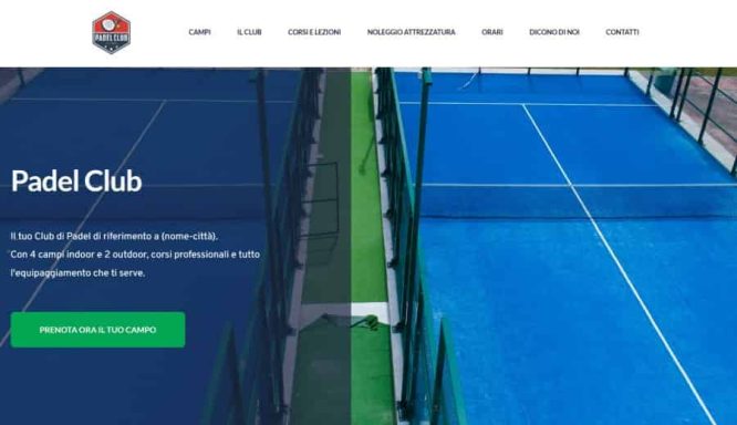 Padel marketing - Demo template sito